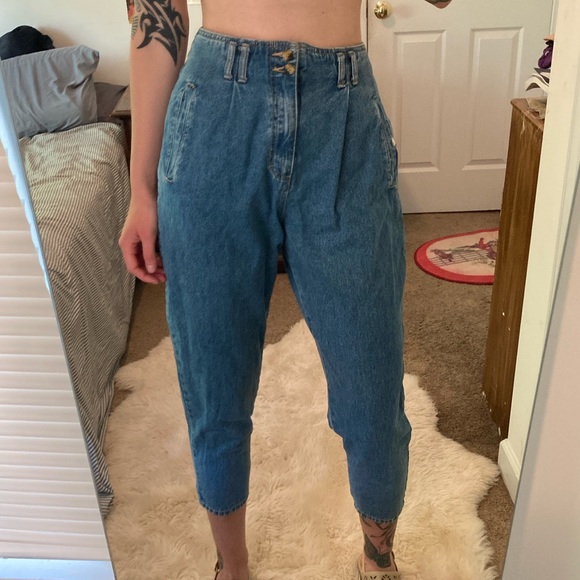 VTG Pleated Jeans - Picture 1 of 4